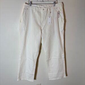 Good American Good‎ 90s Petite Carpenter Jeans Cloud White Size 16